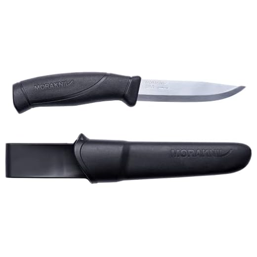 Morakniv Companion Stainless Steel Fixed-Blade Knife with Sheath, 4.1 Inch,Black