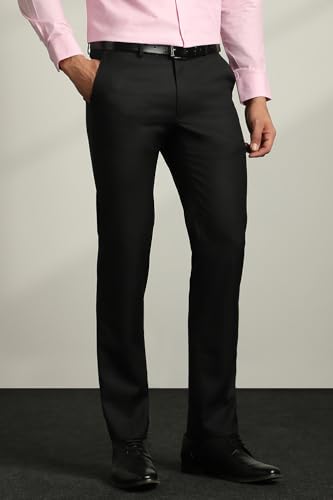 Image of Van Heusen Men's Fashion Formal Mid Rise Slim Fit Premium Formal Trousers | Superior Comfort | Auto-Flex Waist Band | Soft Touch