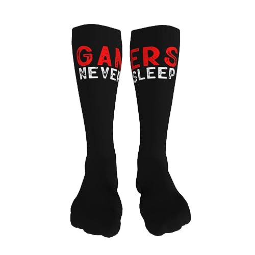 Gamers Never Sleep Knee High Socks For Women Long Tube Socks Athletic Compression Socks Unisex High Socks Girls3