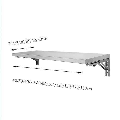 Table murale inox 304 robuste avec plateau brossé haut de gamme