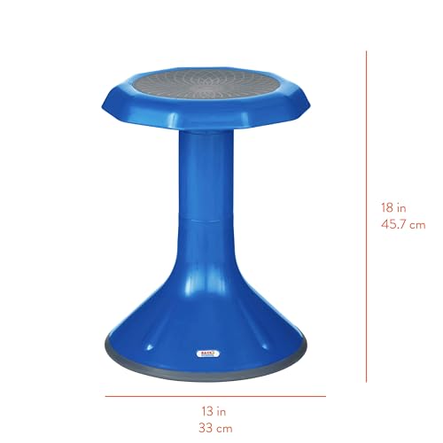 Image of Back2School Express Wobble Sensory Stool for Classroom - 18 inch Active Flexible Seating Chair for Kids, 220lb Capacity, GREENGUARD Gold Certified, Blue