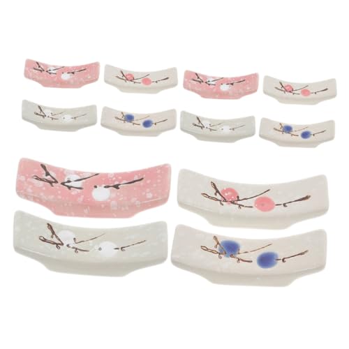 EXCEART 12個 日式和風箸置き 滑らか仕上げで手入れ簡単 安定設計で箸やスプーンをしっかりホールド 家用テーブルウェアホルダー 和風モダ