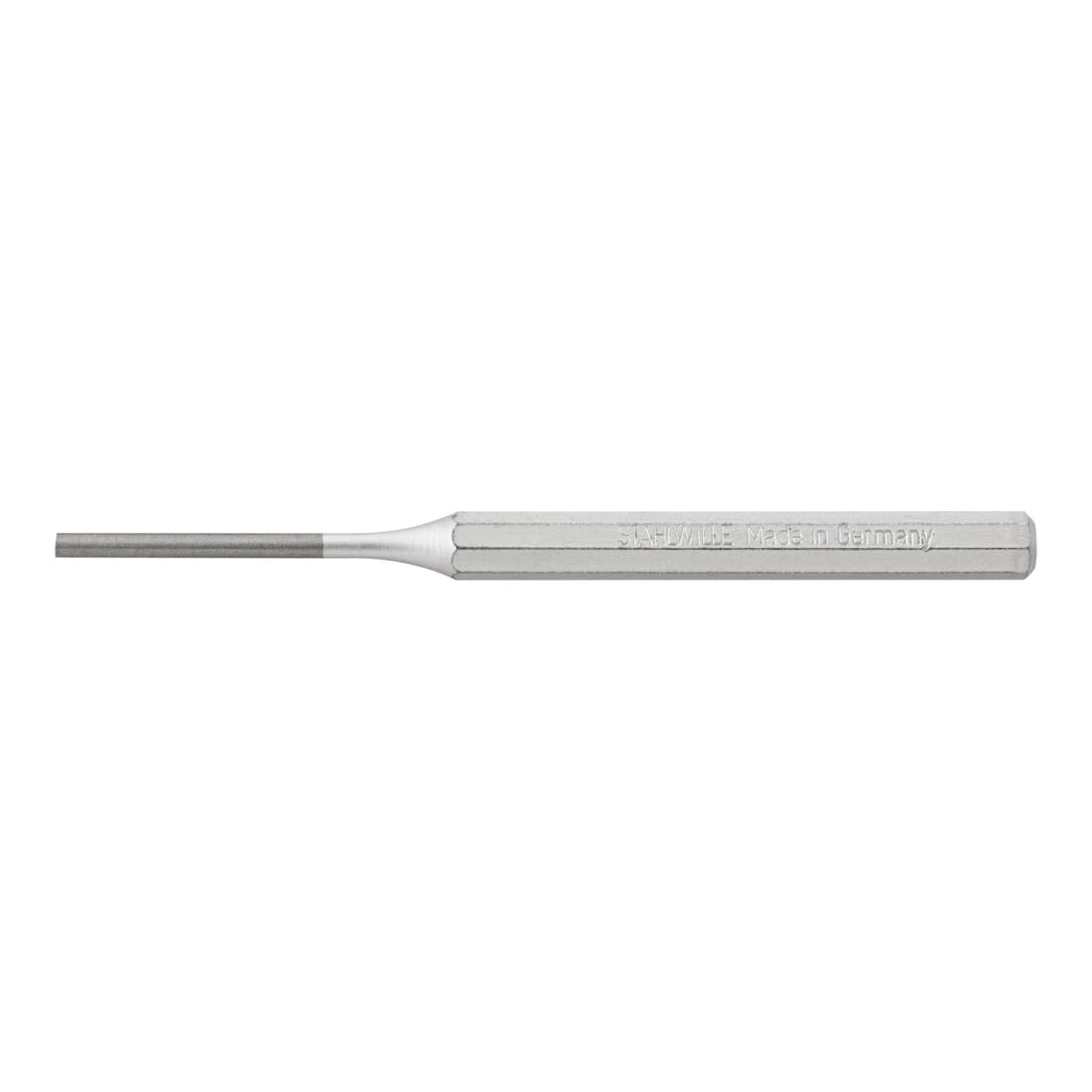 Stahlwille 70070004 Parallel Pin Punch, 5 mm Wide Tip, 150 mm Long, Octagonal Shank, Chrome Vanadium Steel, Lacquered Silver, for Removal of Metal Pins from a Hole, Made in Germany