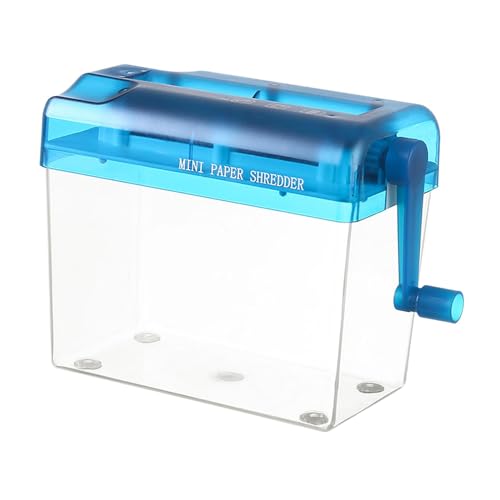 Image of Paper Shredder Mini Portable Home Paper Cutting Machine Manual Shredder Blue