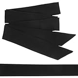 BESTonZON Cinturón de Cintura para Mujer Tipo Fajín Ajustable de Tela Chiffon Negro Cinturón Decorativo Lazo para Vestidos Batas y Formales Complemento Elegante y Versátil