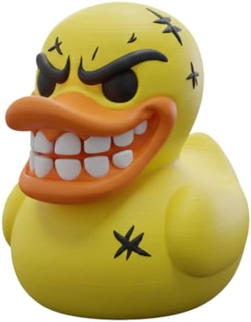 Unhinged Angry Duck Collectible Figurine - Striking Yellow Rubber Duck Desk Decor for Unique Gift or Shelf Display - 3D Printed in Canada image 4