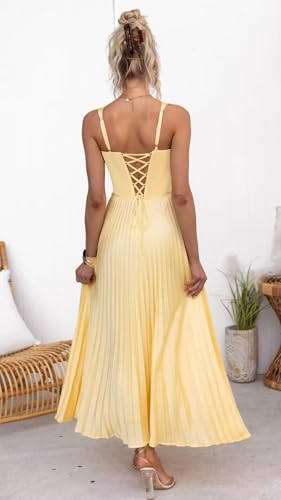 Pleated Satin Bridesmaid Dresses Long V-Neck A Line Silk Backless Formal Dresses for Women3