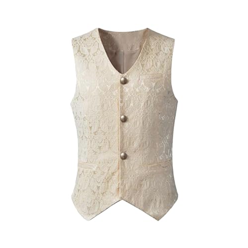 Gilet sans manches Steampunk homme costume gothique col en V cravate médiévale