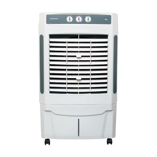 Image of Kelvinator Commercial Air Cooler 90L KCD-90001MGRP Desert Air Cooler (Grey & White) | Heavy-Duty Double Metal Ball Bearing Motor | 3-Side Honeycomb Pads | Auto Swing | Castor Wheels