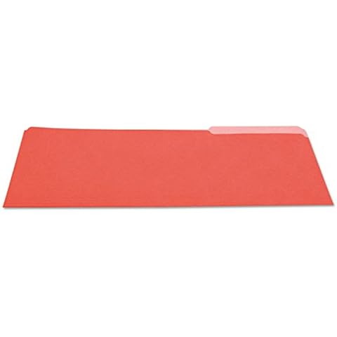 UNIVERSAL OFFICE PRODUCTS, Colored File Folders, 1/3 Cut One-Ply Top Tab, Legal, Red, 100/Box Cover