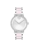Movado Bold Women's Watch - Swiss Quartz, Stainless Steel Bracelet, Crystal-Set Bezel - Modern, Elevated Luxury Fashion Timepiece for Her - 34mm
