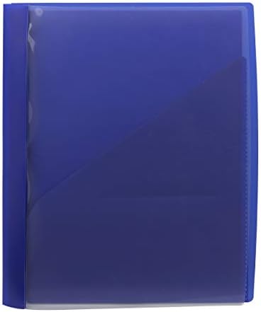 Smead Clear Front Poly Report Cover, Three Double Tang Side Fasteners, 1/2" Capacity, Letter Size, Dark Blue, 5 per Pack (86011)
