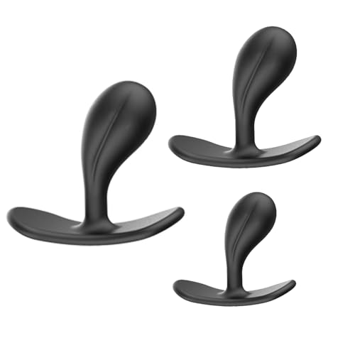 BDSMYEE 3 Pièces Plug Anal en Silicone, Dilatateur Anal Masturbateur Godes Anaux Ensemble de Sextoys Anaux Débutants pour Hommes et Femmes