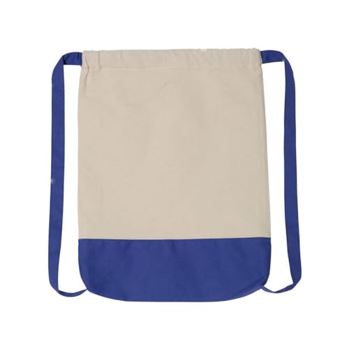 Liberty Bags Cape Cod Cotton Drawstring Backpack OS NATURAL/ ROYAL