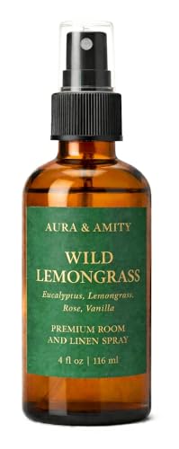 Image of Aura & Amity Premium Room & Linen Spray - Handmade Luxury Fabric & Home Fragrance Mist, Long-Lasting, Made in USA (Wild Lemongrass)