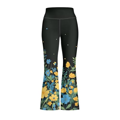 Flower Girls Flare Leggings Yoga Dance Pants Kids Bell Bottoms School Preppy Teen High Waist Athletic 7-14 Years2