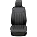 BLACK PANTHER Coprisedile Auto, Accogliente Coprisedile Universale Auto Pelle, Anti Scivolo Coprisedile Singolo con Schienale (1PC-Nero)