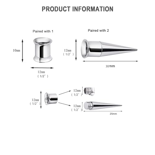 G23 Titanium Lightweight Ear Expander Stretching Kit Taper Plug Tunnel Kit 5mm-12mm for Woman man2
