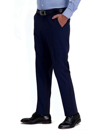 Men's Wrinkle-Free Classic Fit Stretch Dress Pants - 4-Way Stretch Drape-Finish No-Iron Office Pants for Formal & Casual3