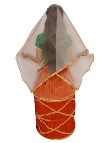 Image of Manipuri Traditional Dress for Girls | Manipuri Dress for Kids Girls | North East Indian Dance & Fancy Dress Costume | Cultural Outfit for Theme Parties, School Functions & Competitions | Adult M-L