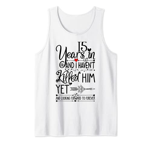 15th Wedding Anniversary for Wife & Her 15 Years of Marriage Camiseta sin Mangas