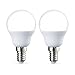 Price comparison product image Amazon Basics LED E14 Small Edison Screw Golf Ball P45 Bulb, 5.5W (Equivalent to 40W), Warm White, Non Dimmable - Pack of 2