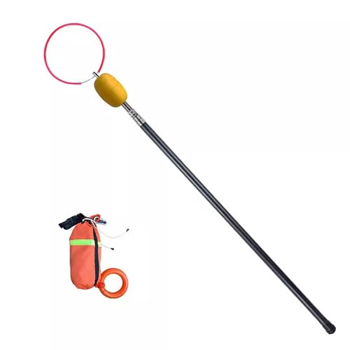Oracra Swimming Pool Pole Safety Hooks with 30m Rope, 13 16 20 23 Ft Boat Telescopic Life-Saving Pole for Struggling Swimmer, Rescue Special Life Hook(Black,400cm(13ft))