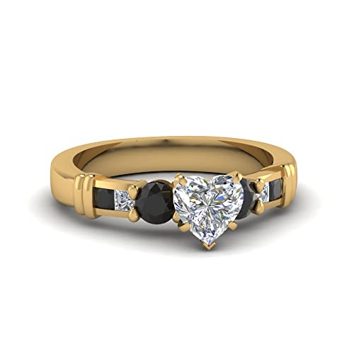 Bague de fiançailles double cerceau or jaune et cœur de pierre précieuse, le cadeau idéal