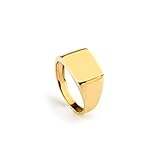Elegant jewel box Unisex Square signet ring in solid Gold 9k, 14k, & 18k, Custom engraved chevalier...