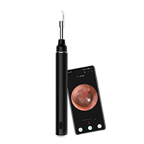 Orecchio Otoscopio Telecamera, Orecchio Ispezione Endoscopio 1080P FHD Lens Orecchio Cleaner con 6 GUIDATO Luci, 6 assi Giroscopio Cerume Rimozione Attrezzo per i phone e Android, Tavoletta e Mac,Nero