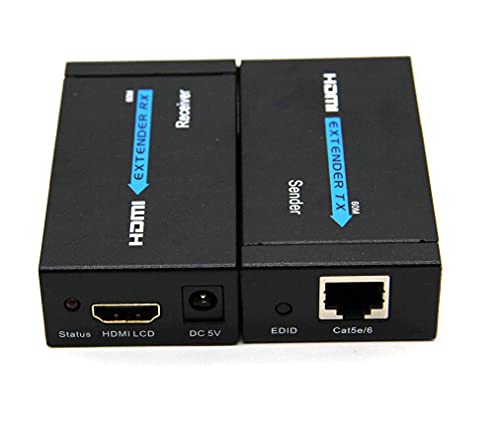 Tobo HDMI Extender Over Single Cat 5E/6 60M Support Full HD 1080P 3D HDCP EDID Ethernet LAN Cable Switch Network RJ45 to HDMI Extension Adapter Transmitter Receiver TD-535H (Pack of-1)