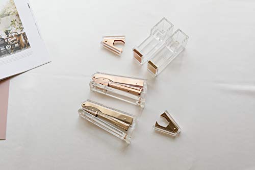 Draymond Story Rose Gold Acrylic Stationery Bundle 1)Stapler 1)Tape Dispenser 1)Staple Remover (Thank You Gifts Doctor) - Thumbnail 3