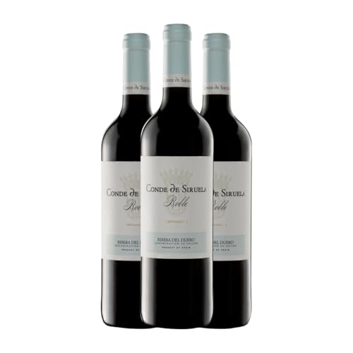 Frutos Villar Conde Siruela Tempranillo Ribera del Duero Roble 75 cl Vino tinto (Caja de 3 Botellas de 75 cl)
