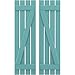 Ekena Millwork ARW102SB415X67PTH Americraft Four 2 Exterior Real Wood Spaced Board-n-Batten Shutters w/Z-Bar (Per Pair), 15 1/2"W x 67"H, Pure Turquoise