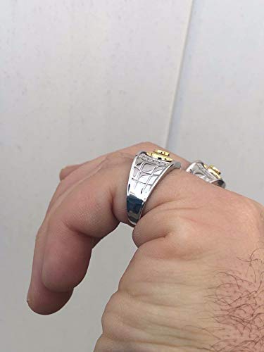 Harlembling Solid 925 Sterling Silver Mens Ring - Iced Out Mens Pinky Ring - Sizes 7-13 Icy Hip Hop Ring (9) #TOP7