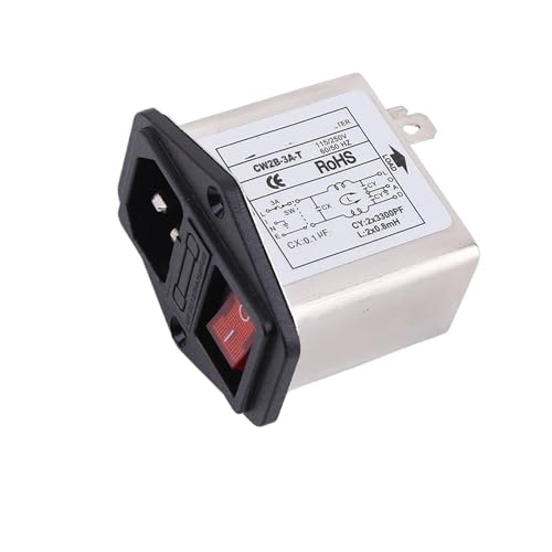 Filtro de luz roja CW2B-10A-T y toma de corriente con interruptor neón