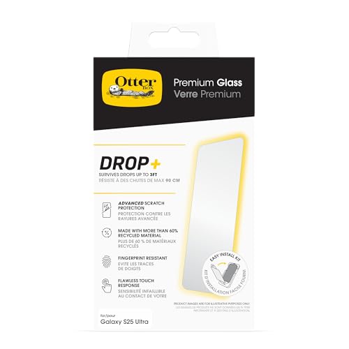 OtterBox Samsung Galaxy S25 Ultra Premium Glass, Shatter Resistant, Glass Screen Protector for Samsung Galaxy S25