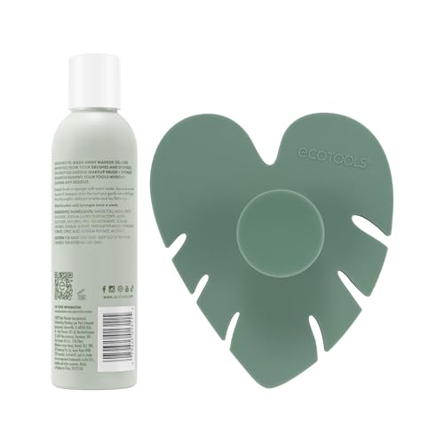 EcoTools Pincel de maquiagem + conjunto de xampu de limpeza profunda, tapete de limpeza de pincéis e