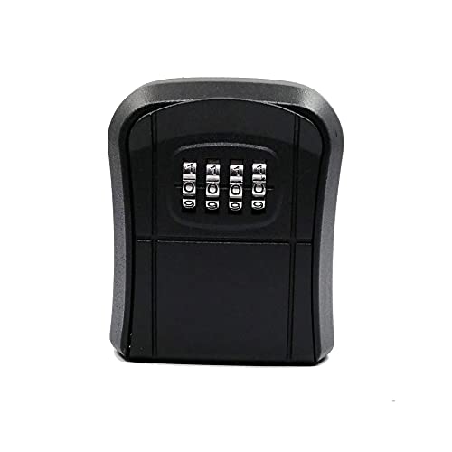Coffre-fort mural pour clés – Coffre à clés extérieur à combinaison – Boîte à clés murale – Bouton poussoir – Coffre à clés mural – Coffre à clés – Coffre à clés – Noir