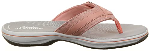 Clarks Women's Breeze Sea Flip-Flop, Peach Synthetic, 5 #TOP5