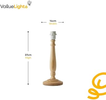 ValueLights | Traditional Light Wood Candlestick Table Lamp Base for Living Room Bedroom | Table Lamps, Home Décor & Improvement Essential