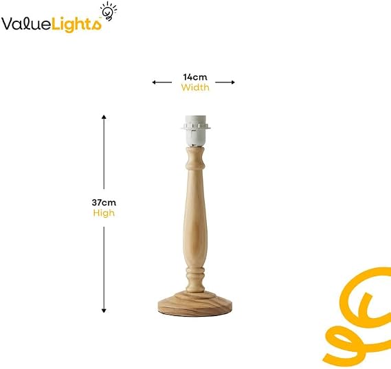 ValueLights | Traditional Light Wood Candlestick Table Lamp Base for Living Room Bedroom | Table Lamps, Home Décor & Improvement Essential