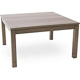 BJDesign Kotatsu - Japanese Heated Table - Wooden Chabudai Furniture with 120V Electric Heater - Low-Lying Dining and Work Desk with Temperature Control Knob (29x29in, Natural)