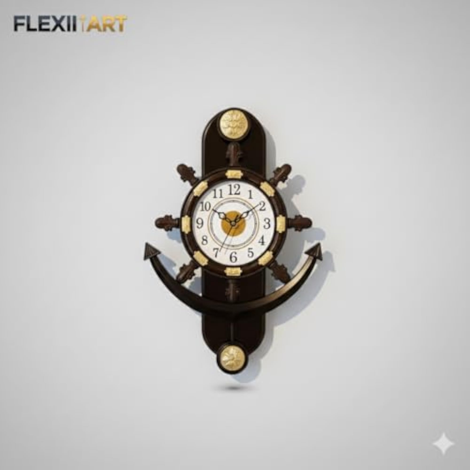 FLEXII Unbreakable Material Cherry Anchor Analog Wall Clock