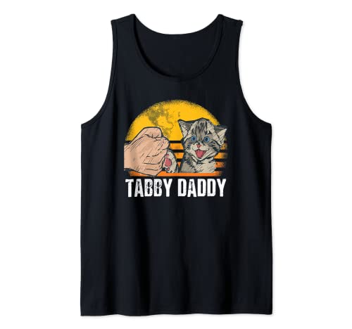 Homme Tabby Daddy Tee Chat Daddy Dad Fête des Pères Chat tigré 2021 Débardeur