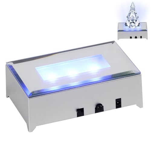 Ruaizel Rectangular LED Light Display Base, 6 Colors Multicolor Show Stand, Led Light Base for 3D Crystal Glass Acrylic Art