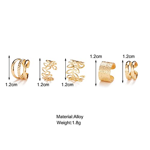 51 Pcs Ear Cuff Helix Cartilage Ear Clip on Wrap Earrings Ear Cuffs for Women Men Non Piercing Ear Clip Fake Earrings Cartilage(Gold/Silver/Black)4