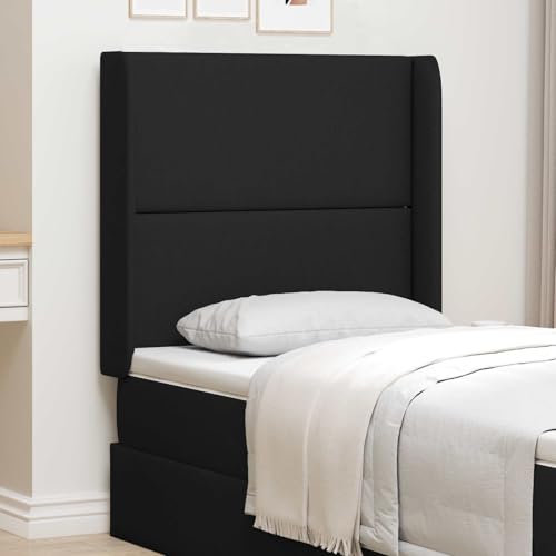 RCODSSK Tête de lit en tissu noir 80 x 16 x 4 cm Tête de lit Oreille en tissu doux Barre de pour lit