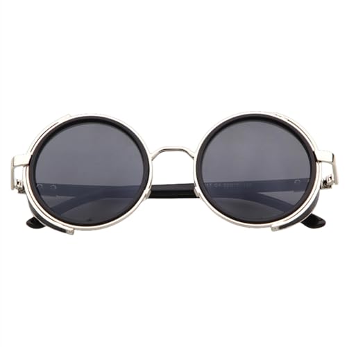 Lunettes de soleil rondes MUTYNE steampunk marron contre l'éblouissement avec style rétro
