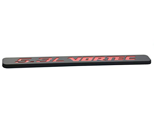 Image of Aimoll 2pcs 5.3l Vortec Hood Emblems Replacement for Z71 GMC Engine Badge Silverado Chrome (Black Red)